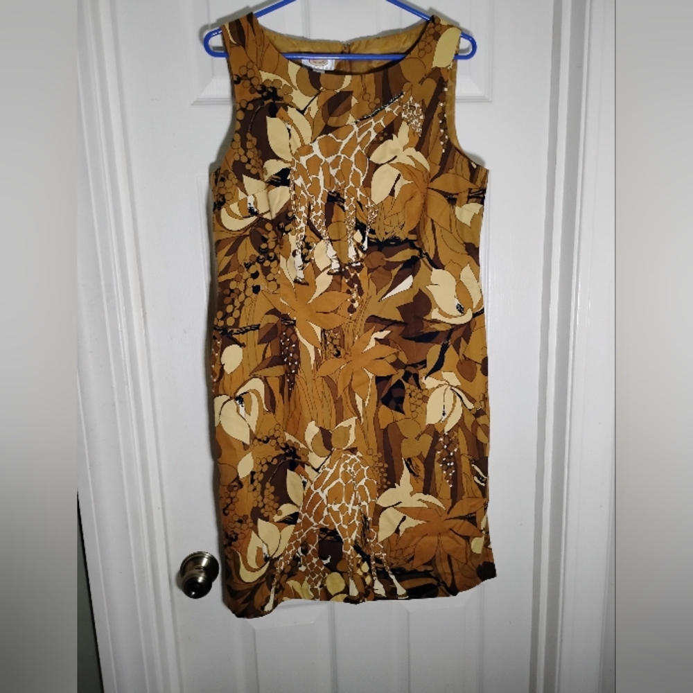 Shift Dress Sleeveless Lined Cotton Floral Talbots 16 Petite